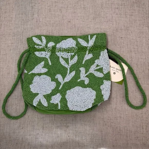 Kate Spade New York x Target Beaded Classic Rose Drawstring Bucket Bag Purse NWT - Picture 9 of 9
